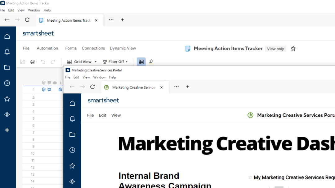 米ulti-window support for Smartsheet desktop app