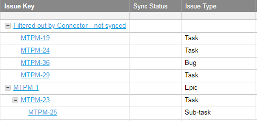 Connector nicht synchronisiert