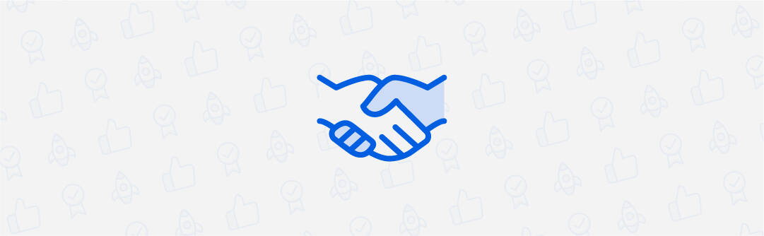 Icon graphic of a handshake