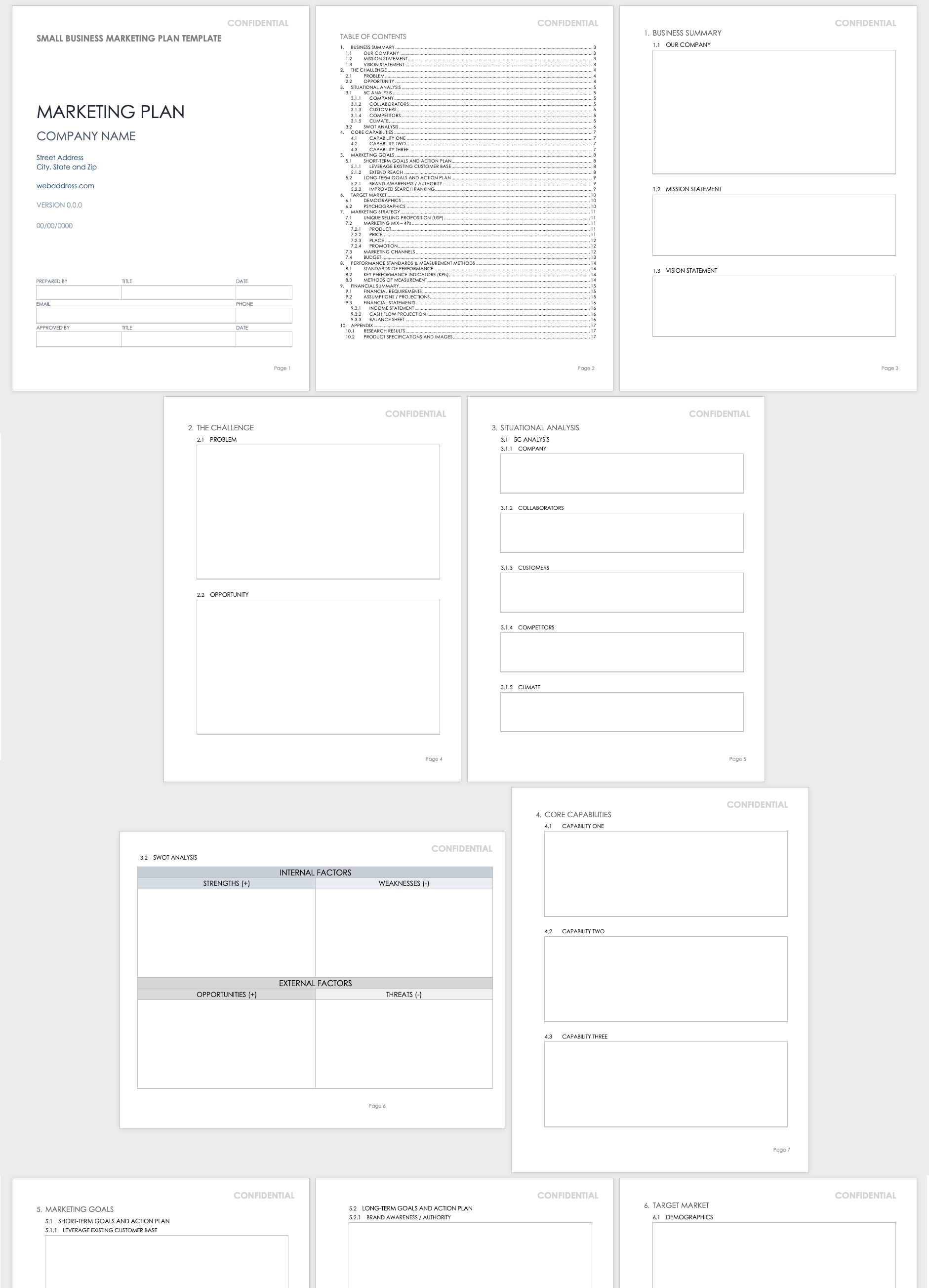 小企业营销计划模板