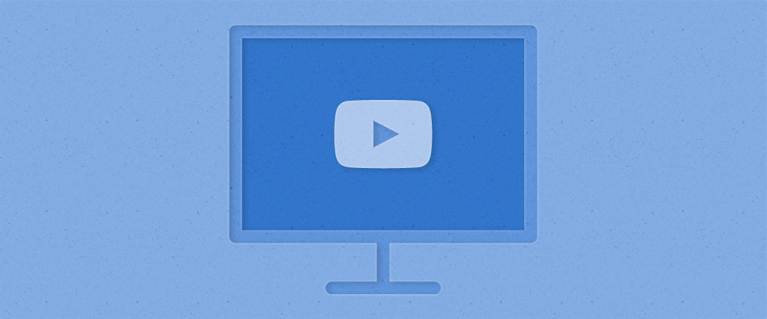 Illustration of a computer monitor with a play button