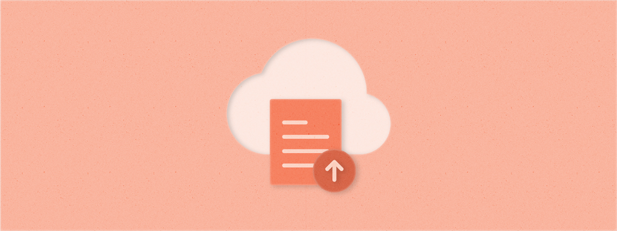 伊尔lustration of a file being uploaded to the cloud.