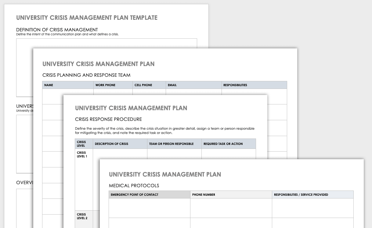 大学危机管理计划模板