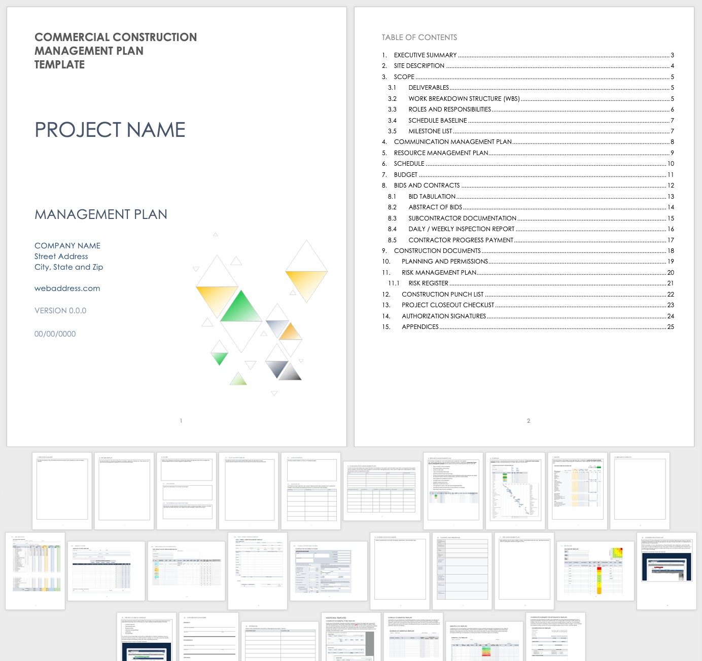 商业建设管理计划模板