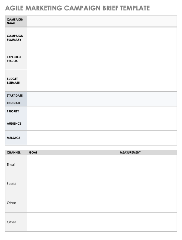 Agile Marketing Campaign Brief Template