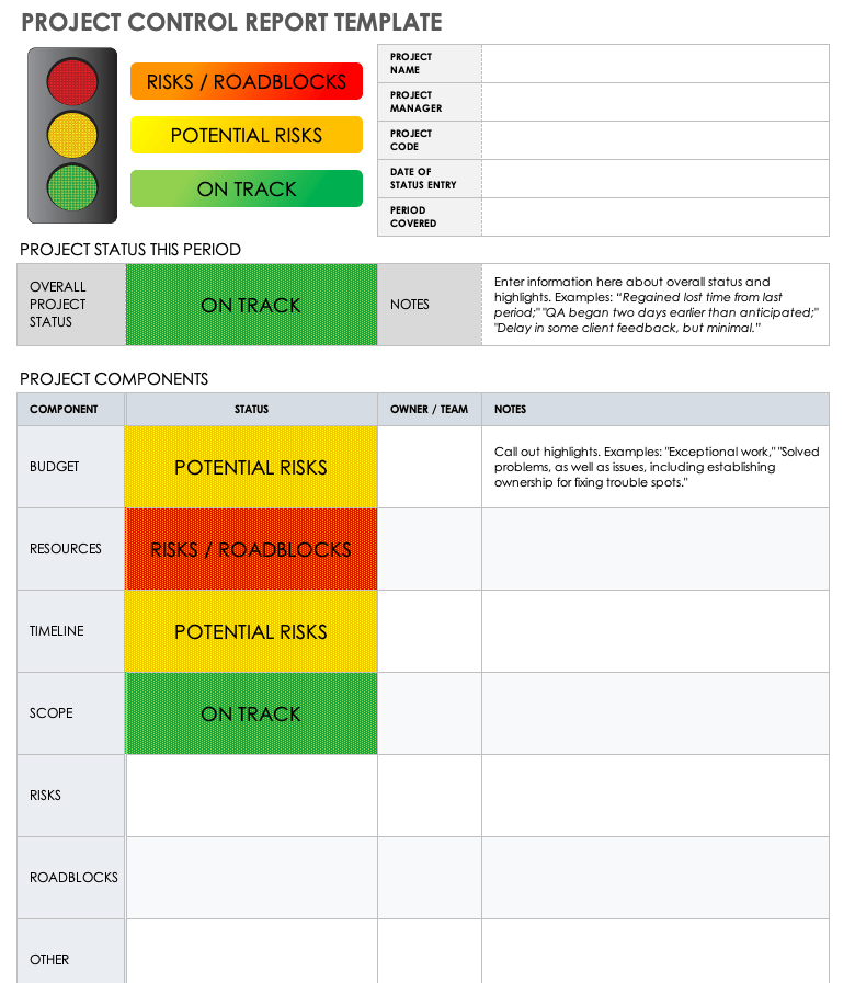 项目控制报告模板