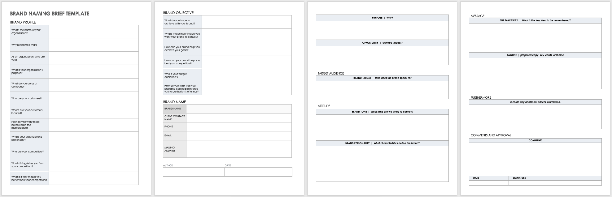 Brand Naming Brief Template