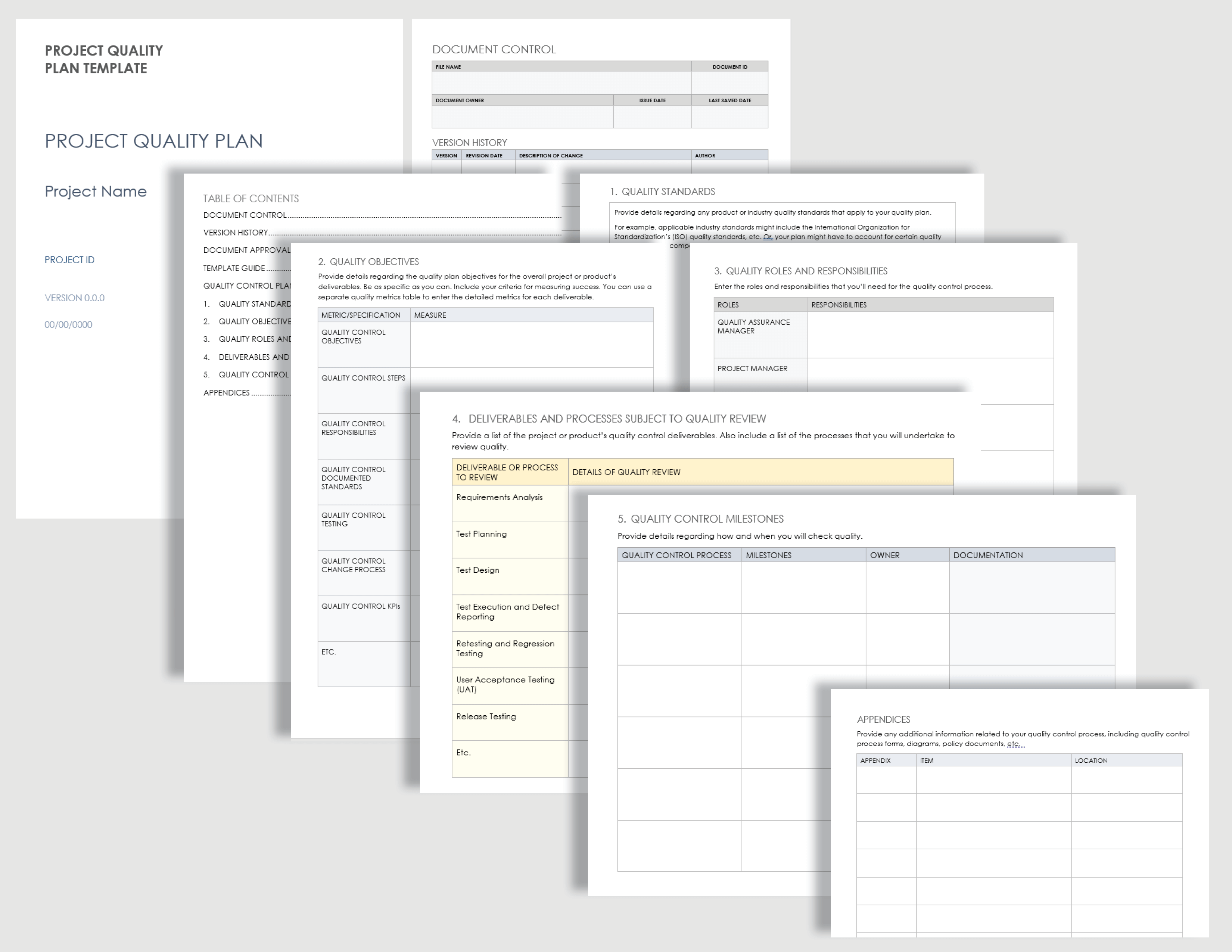 项目质量计划模板