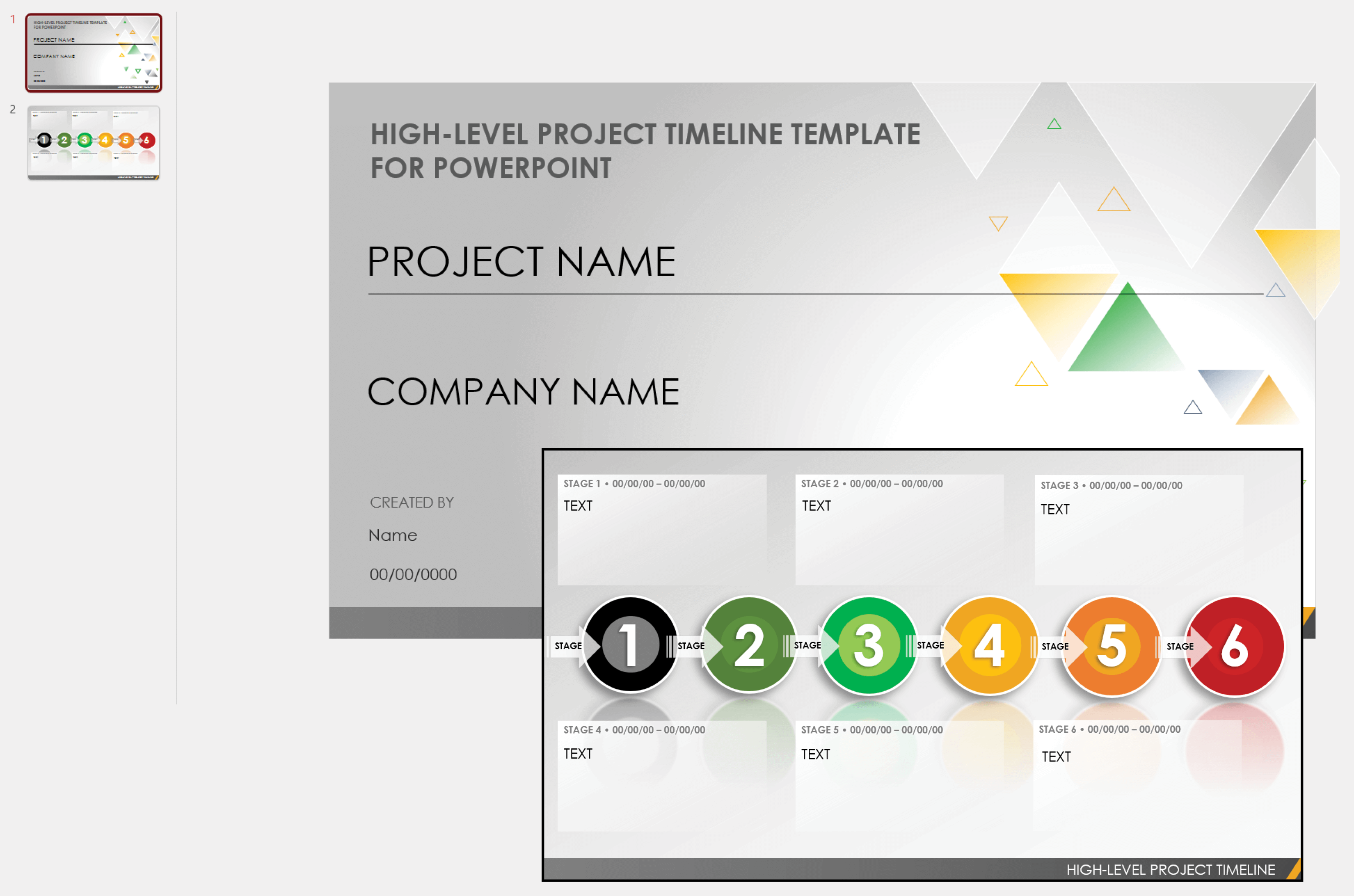 高级项目时间表模板的PowerPoint