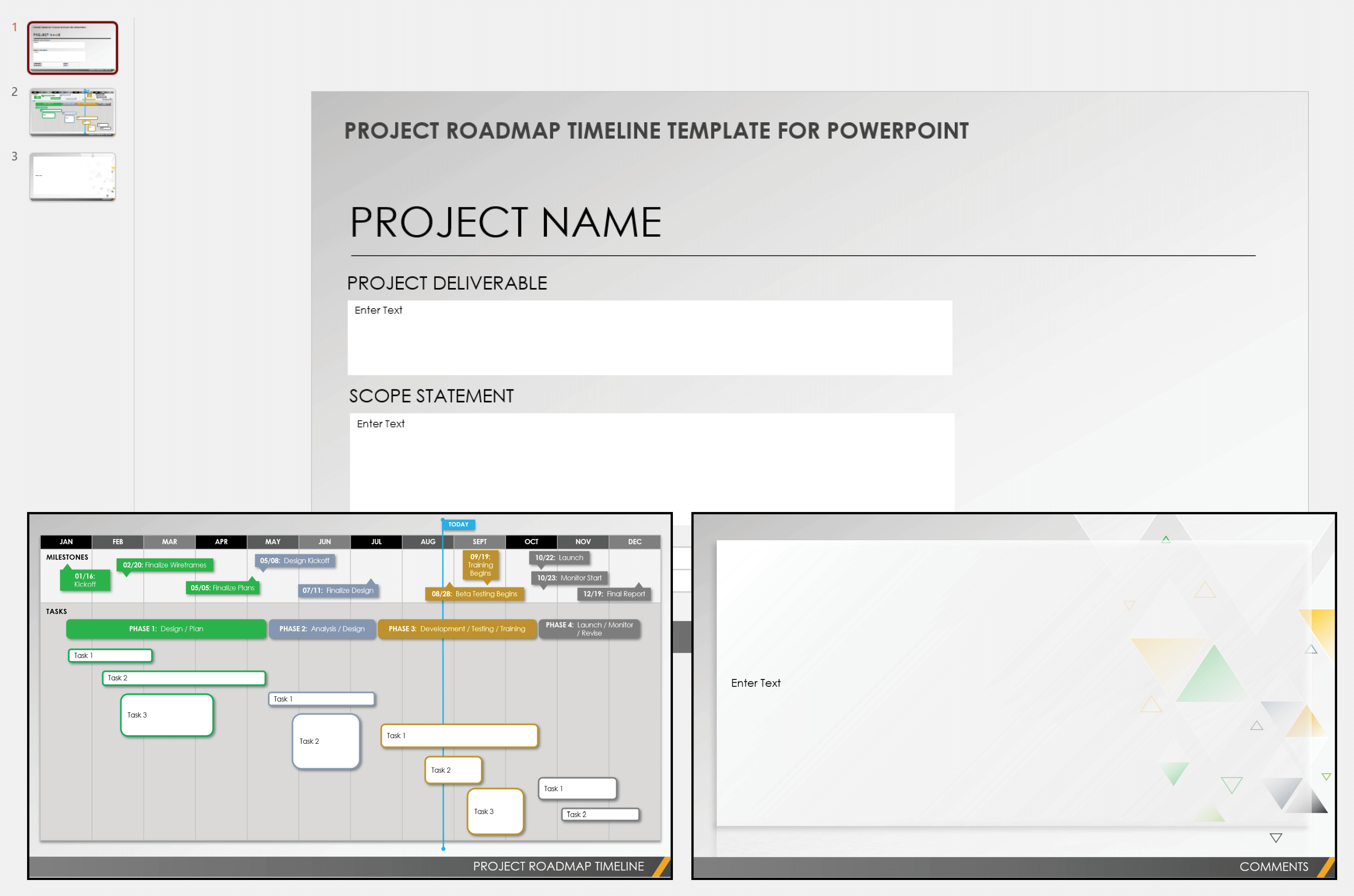 项目路线图时间表模板的PowerPoint