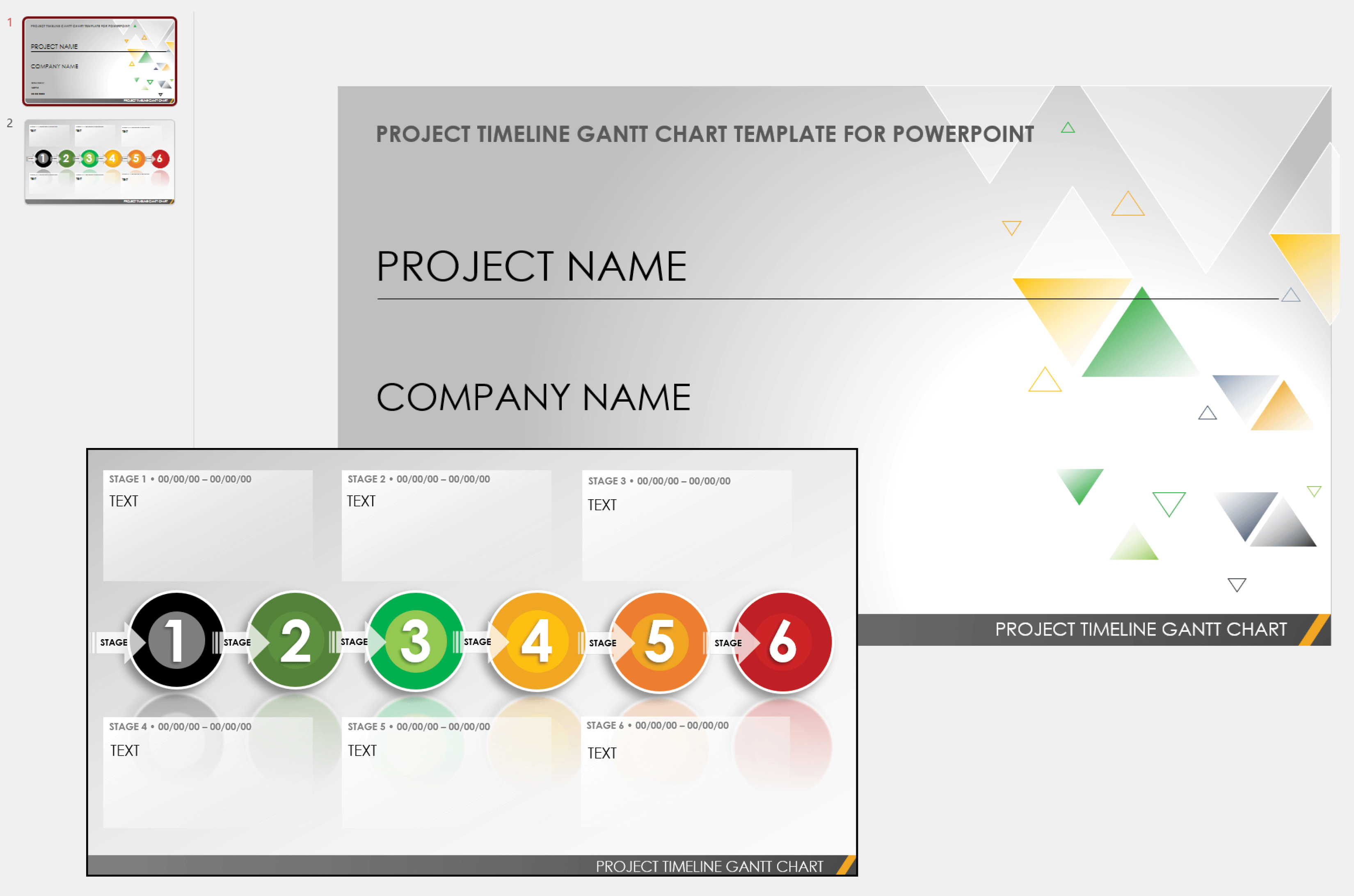 项目时间表甘特图模板的PowerPoint