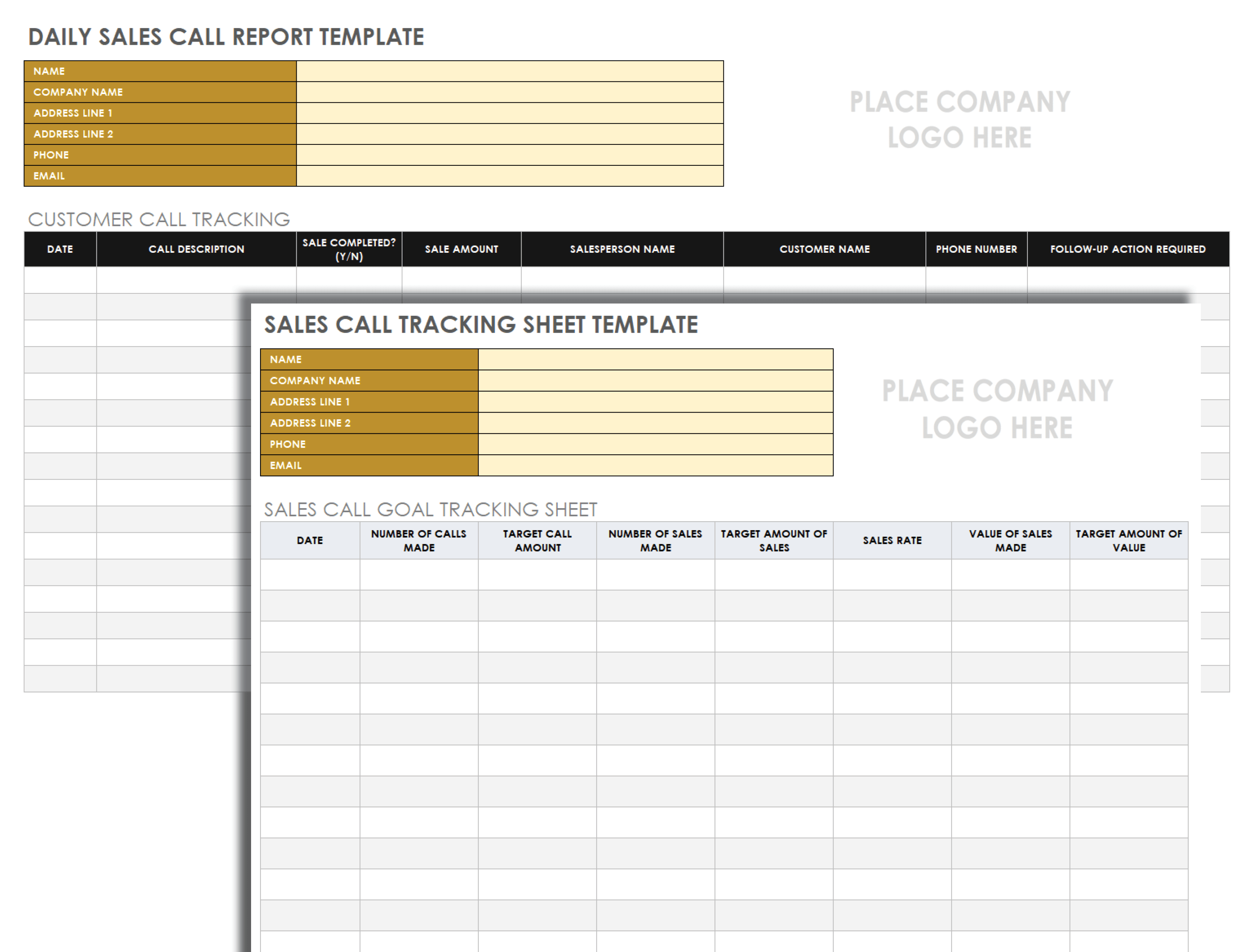Daily Sales Call Report Template