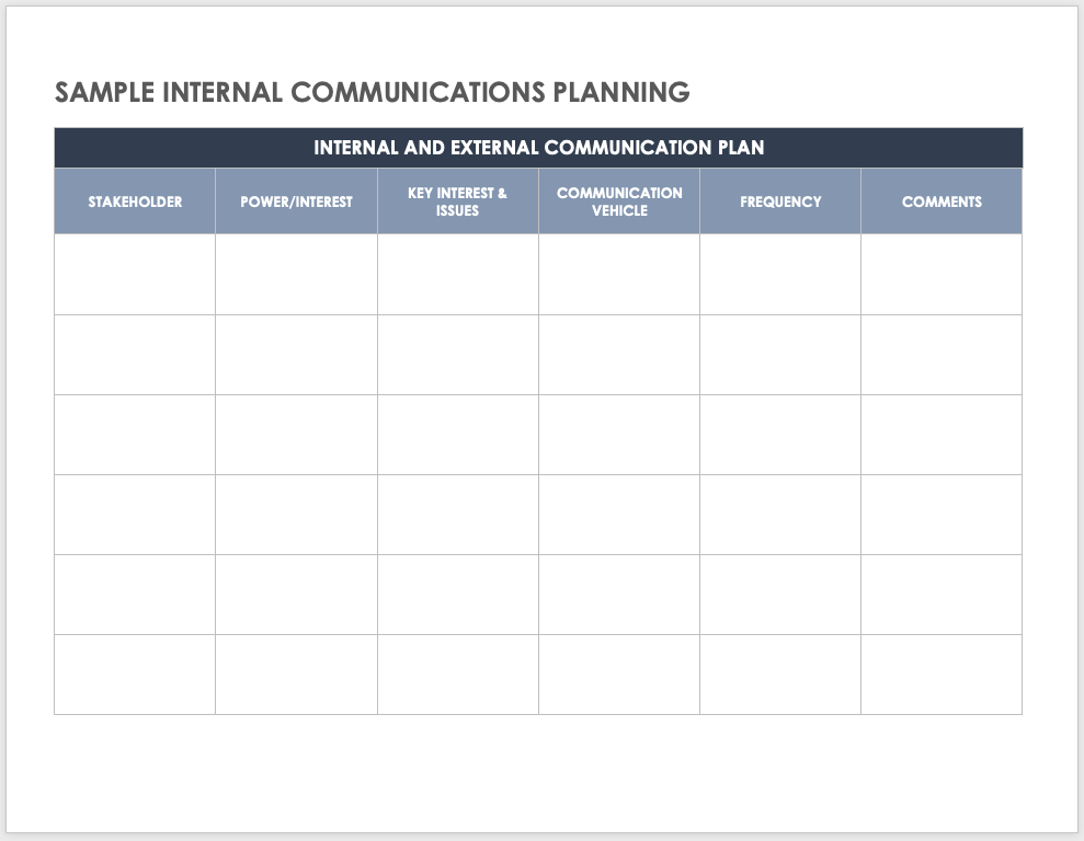 内部通信规划模板样例