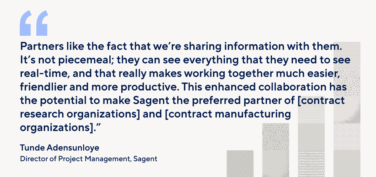 “这种加强的合作有可能使Sagent成为合同研究机构的首选合作伙伴”- Sagent