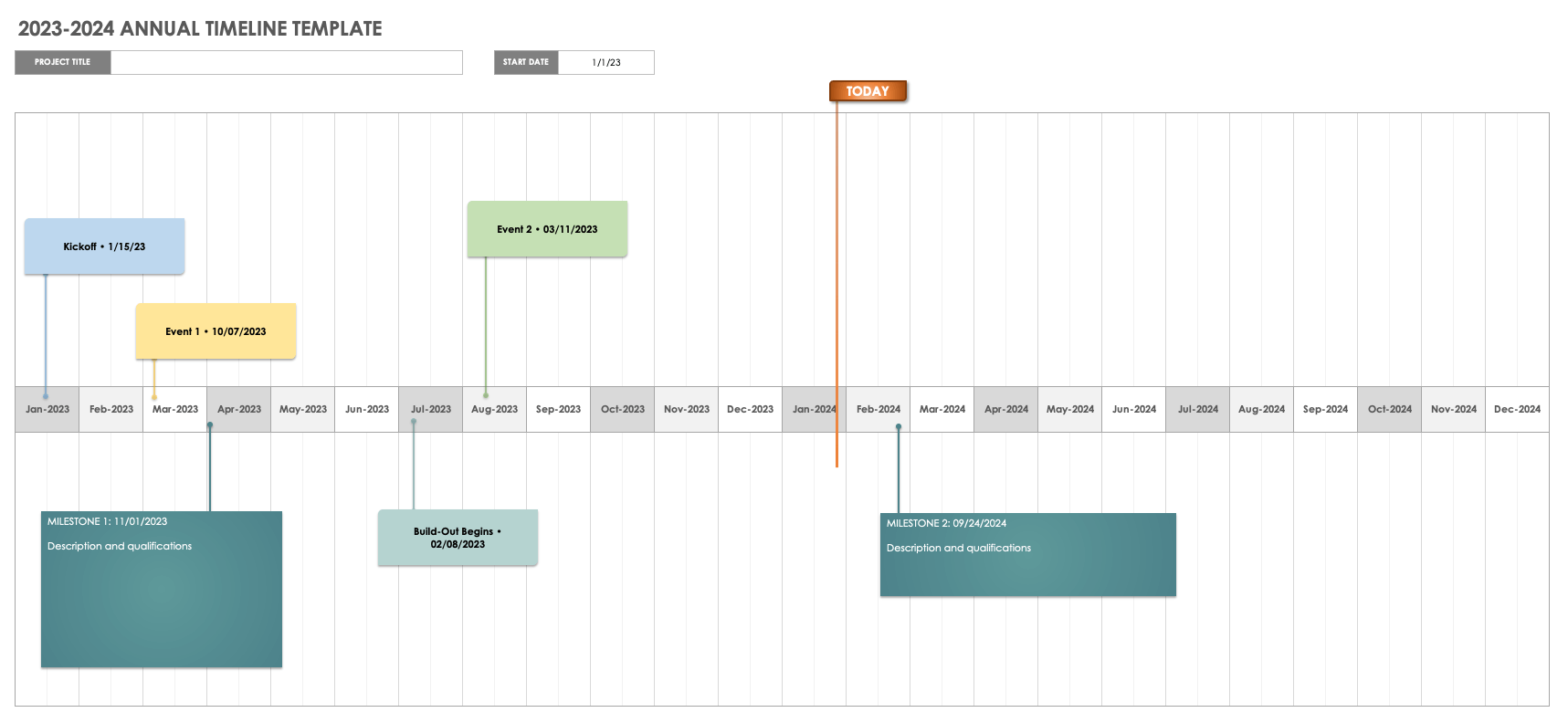 2023-2024年度项目时间表模板