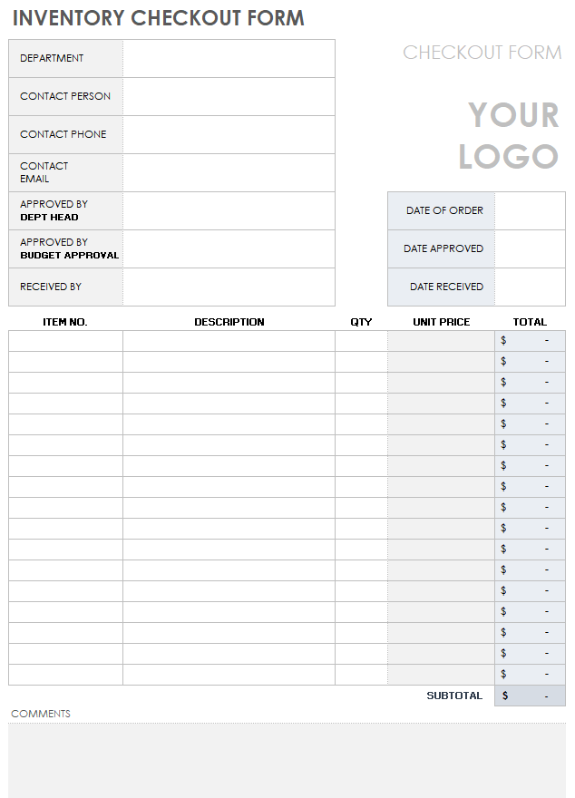 Inventory Checkout Form