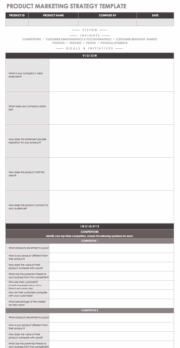 ob欧宝娱乐app手机下载产品营销策略Excel模板