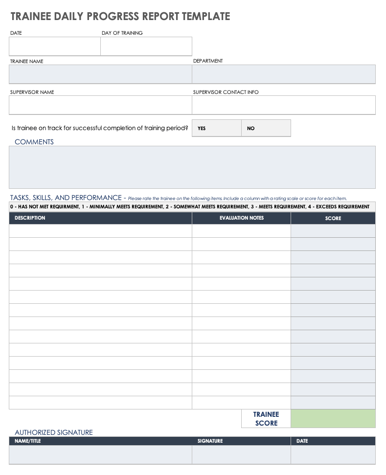 学员每日进度报告模板