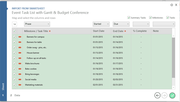 在“办公时间轴”中查找Smartsheet